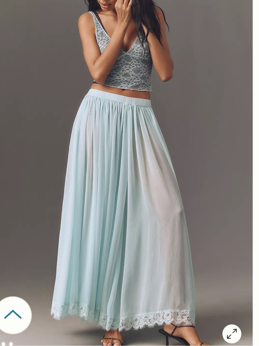 By Anthropologie Sheer Maxi Skirt